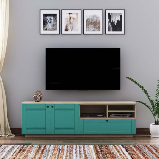 Modern Pervinca TV Unit Design With Storage Units